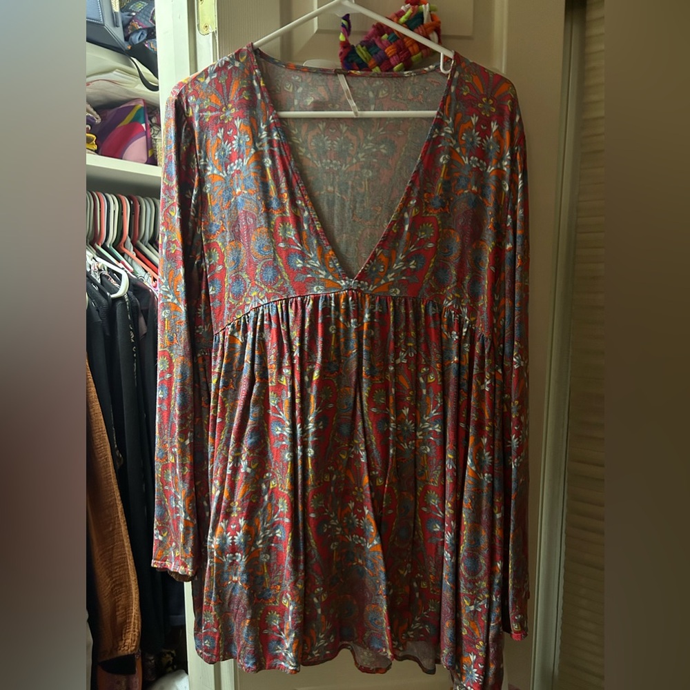 Free people v cut floral top/tunic